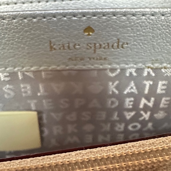 Kate Spade Kenzie Glitter Zip Wallet Shimmering Silver - Picture 8 of 10